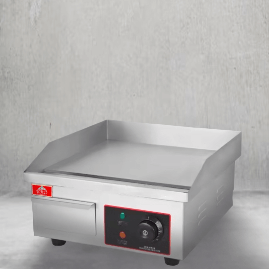 Premium stainless steel commercial griddle with adjustable control, designed for high performance and durability.