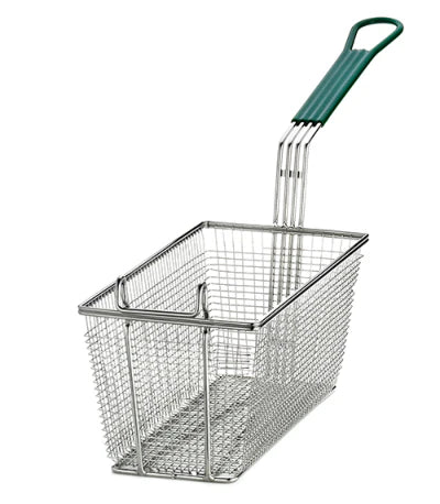 Heavy Duty Rectangular Professional Fry Basket Green 340x145mm