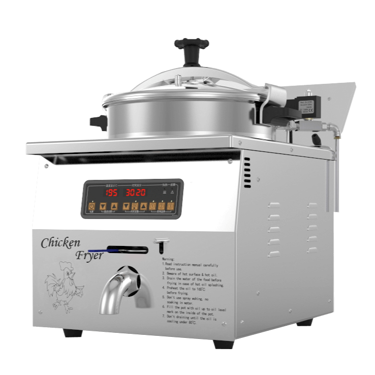 KRD Commercial Pressure Fryer 16 Litres Electric Countertop 3kW Digital MZ16B designed for juicy fried chicken and efficient cooking.