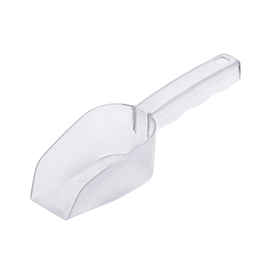 KRD flat scoop 4 oz white polyethylene for portioning dry goods in foodservice operations.