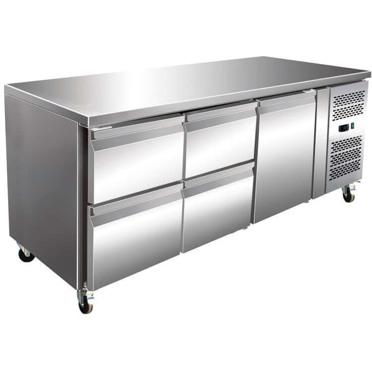 KRD Commercial Refrigerated Counter 1 door 4 drawers Depth 700mm 465 litres