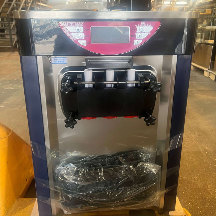 KRD Three Flavour Soft Serve Ice Cream & Frozen Yoghurt Machine with Air Pump Function 20-25L/H