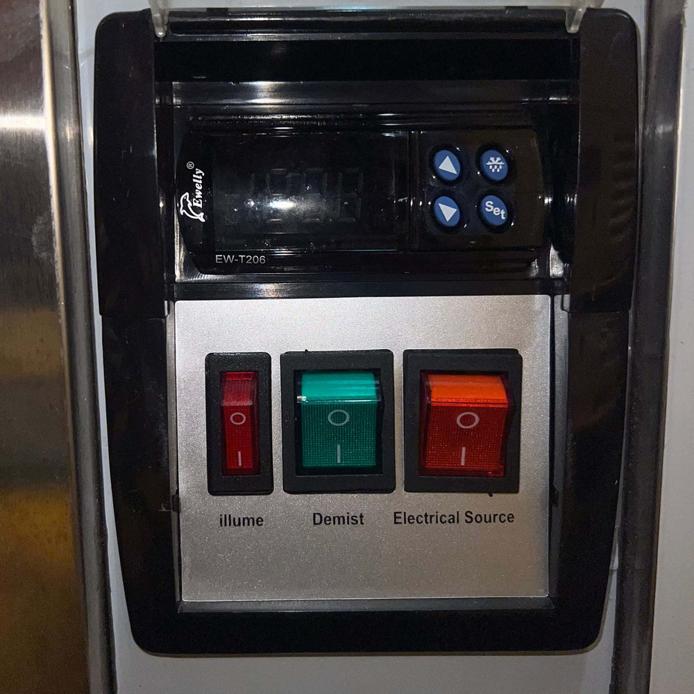 Control panel of the EW-T206 model featuring buttons for Illume, Demist, and Electrical Source functions.