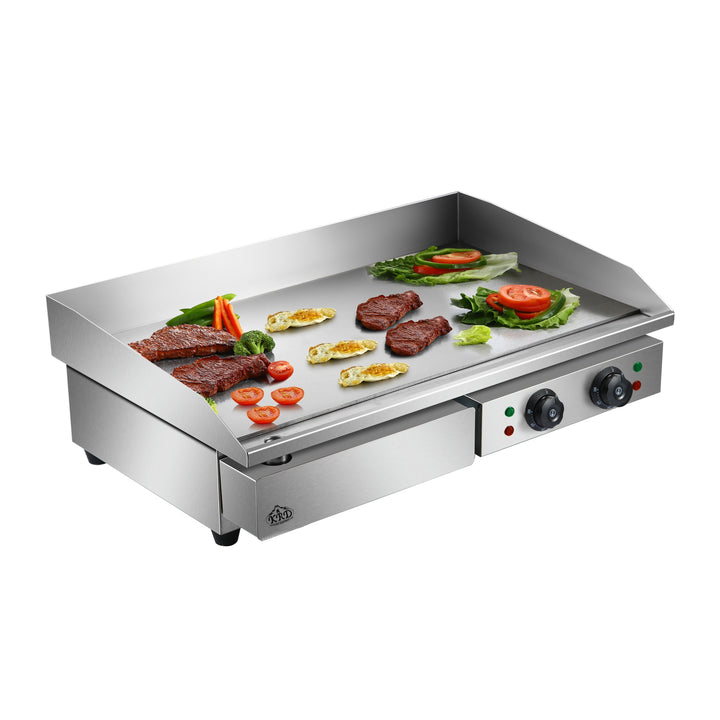 KRD Commercial Griddle Smooth Chrome Plate 730*470*240mm 4.4KW Electric EG820D