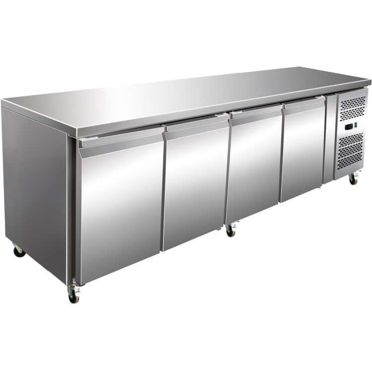 KRD Commercial Refrigerated Counter 4 Door Ventilated Depth 700mm 616 Litres