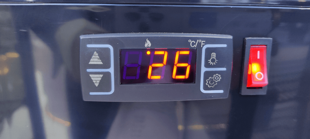 KRD Countertop Four Sides Glass White Heated Display Cabinet Warmer 58 Litre two shelves