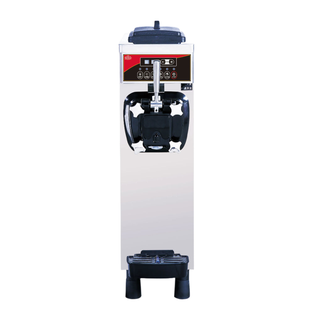 KRD Soft Serve Ice Cream Machine with air pump function, compact design for restaurants and catering.