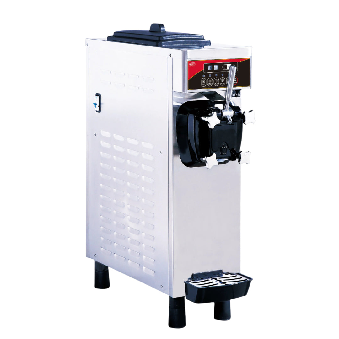 KRD Soft Serve Ice Cream Machine with air pump function, compact design ideal for restaurants and cafes.