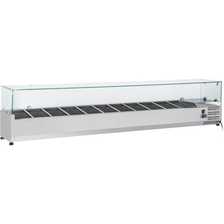KRD Refrigerated Servery Prep Top 2000mm 10xGN1/4 Depth 330mm Salad bar VRX2033
