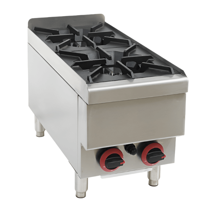 KRD Professional Gas Hotplate Cooker 2 Burners 12kW Countertop 6GTR2