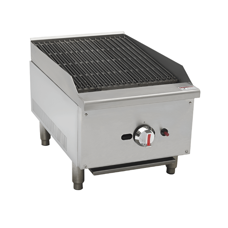 KRD Professional Natural Gas Chargrill ECB16S with 1 burner and 7.5kW for restaurants and takeaways.