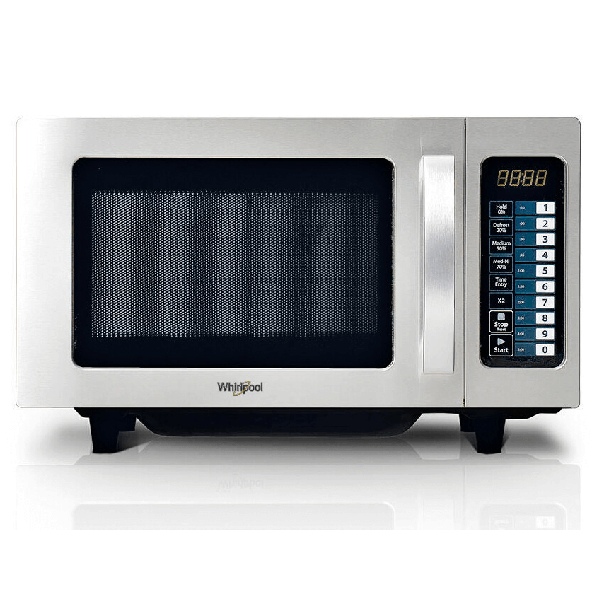 Whirlpool PRO25IX 1000w Commercial Microwave Oven 25 Litre with digital controls and stainless steel design.