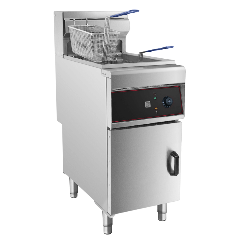 KRD Twin Basket Professional Free standing Electric Fryer Single tank 9kW 28 litres