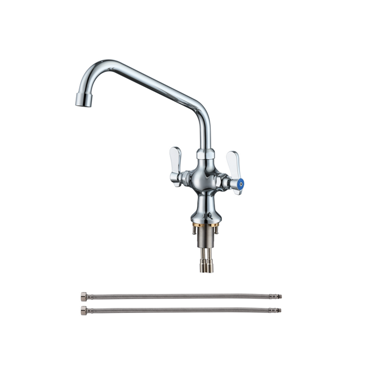 KRD Basin Mixer Tap with Stainless Steel Spout Double Lever Chrome KF1109CTU04