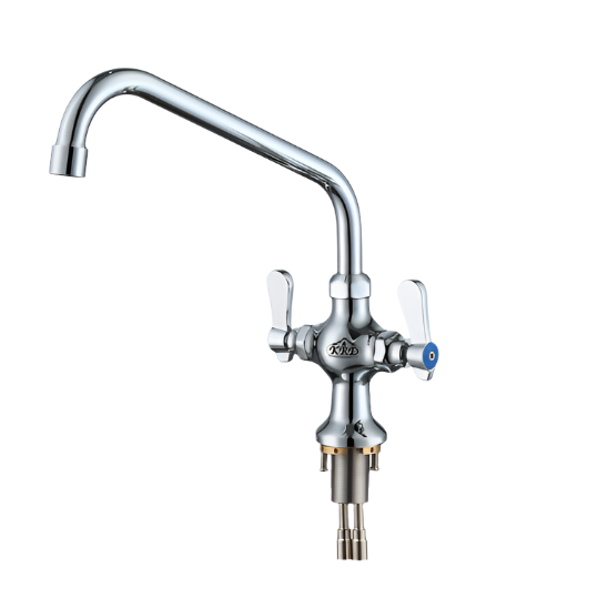 KRD Basin Mixer Tap with Stainless Steel Spout Double Lever Chrome KF1109CTU04