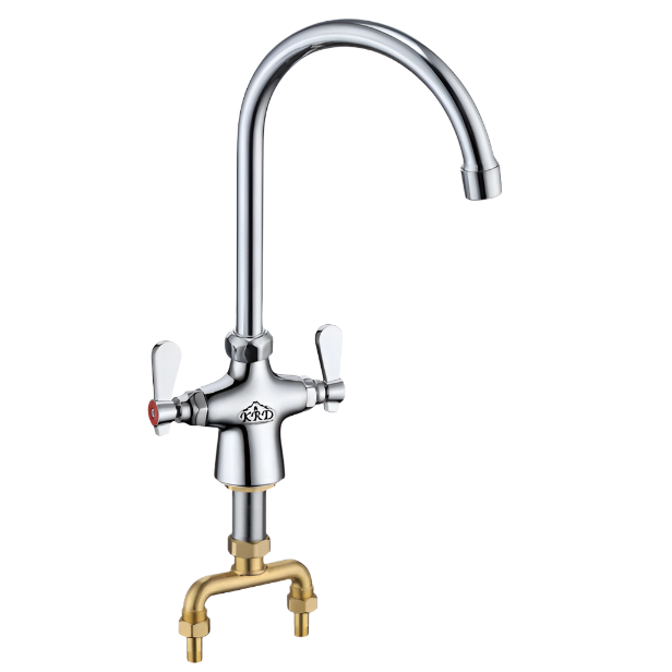 KRD Basin Mixer Tap with Stainless Steel Spout Double Lever Chrome KF1108C2ATU03