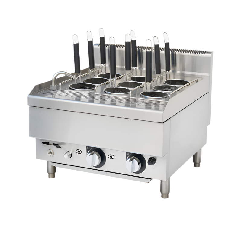 KRD Commercial Gas Pasta boiler 9 baskets 28 litres 8kW Table top 6GTRM60