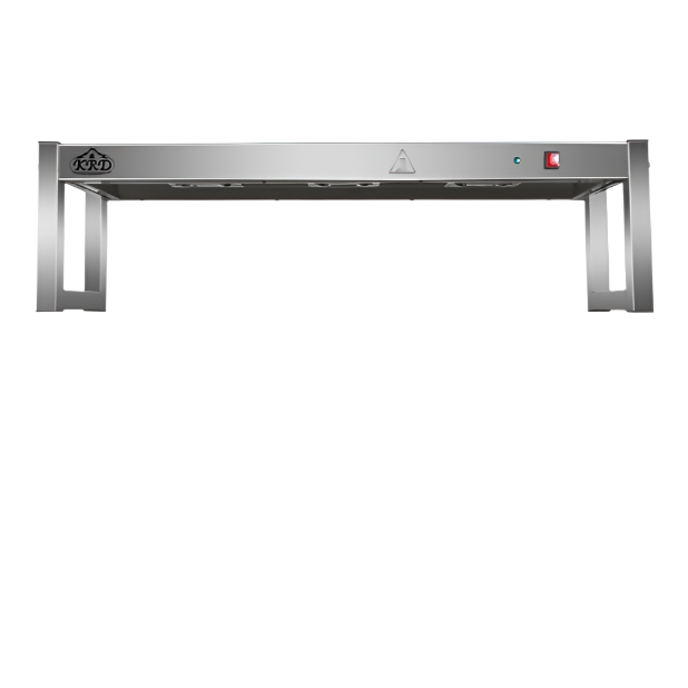 KRD Commercial Quartz Lamp Heating Gantry Single tier 1200mm FWL121 front view in stainless steel design.