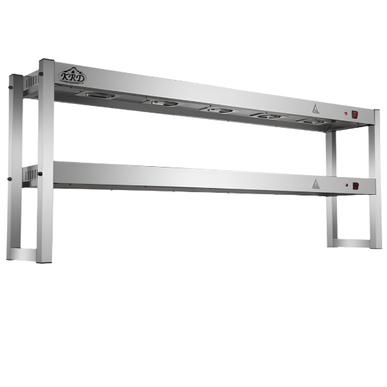 KRD Commercial Quartz Lamp Heating Gantry 2 tier 1800mm FWL182 with stainless steel construction and heated lamps.