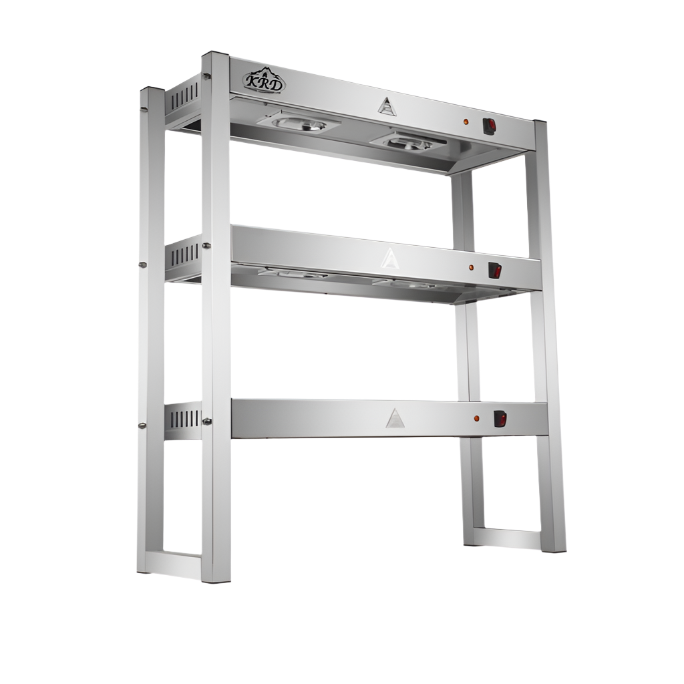KRD Commercial Quartz Lamp Heating Gantry 3 tier 900mm FWL093 with stainless steel design and efficient heating elements.