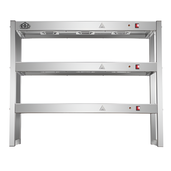 KRD Commercial Quartz Lamp Heating Gantry 3 tier 1200mm FWL123 in stainless steel design with three heating tiers.