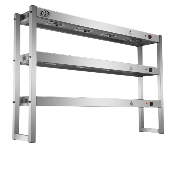 KRD Commercial Quartz Lamp Heating Gantry 3 tier 1500mm FWL153 in stainless steel design.