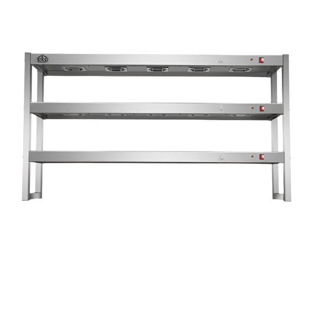 KRD Commercial Quartz Lamp Heating Gantry 3 tier 1800mm FWL183 stainless steel design for efficient food heating.
