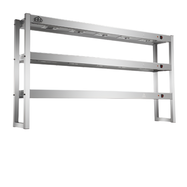 KRD Commercial Quartz Lamp Heating Gantry 3 tier 1800mm FWL183 with stainless steel design and 3 heating tiers.