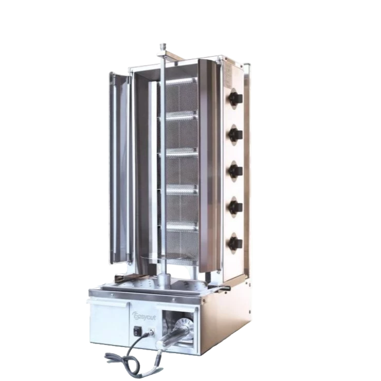 EasyCut 5 Burner Gas Kebab Machine 100kg Capacity I5G featuring 5 powerful burners and integrated grease collection.