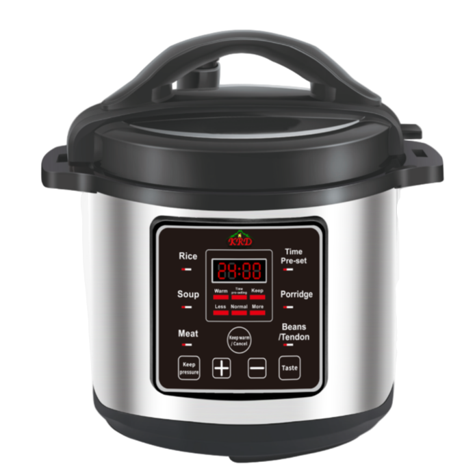 KRD Commercial Multi-function Pressure Cooker 8 Litres 1350W WFY8 with digital controls and stainless steel design.