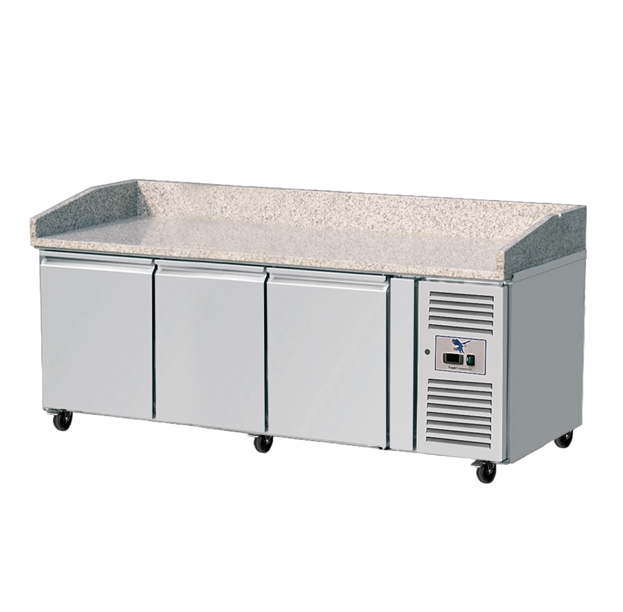 Pizza Counter 3 doors Granite top Depth 800mm With Backsplash ECPP3600