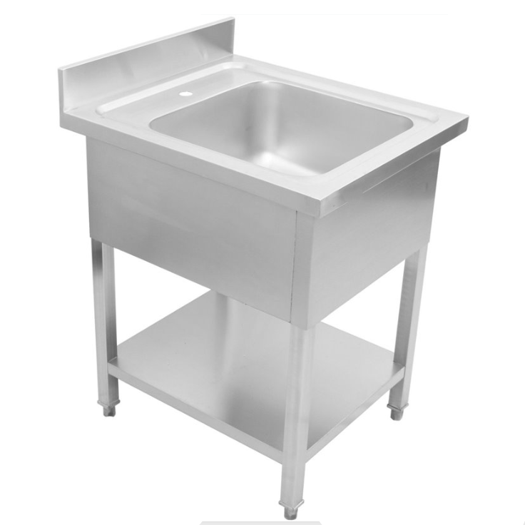 Commercial Sink Stainless steel 1 bowl Bottom shelf Splashback 800mm Depth 700mm ECSK87BM1