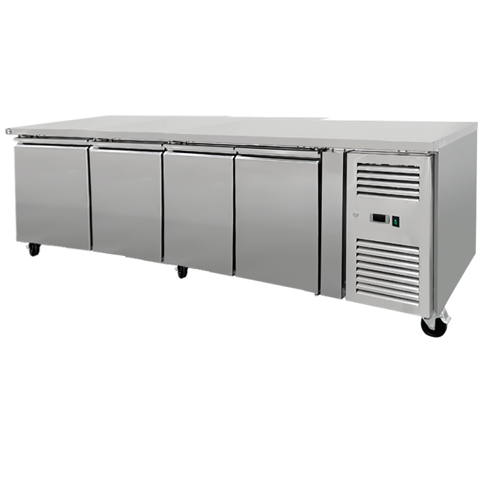 Commercial Refrigerated Counter 4 Door Ventilated Depth 700mm 616 Litres
