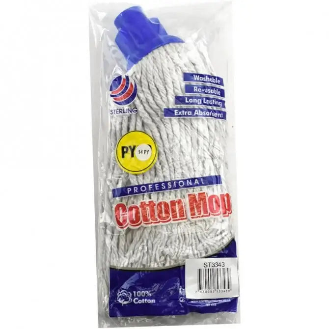Cotton Mop Heads Plastic Blue 100% Cotton