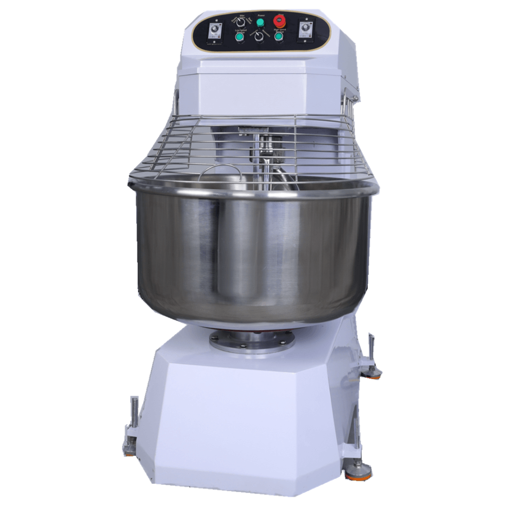 KRD 260L professional spiral dough mixer with fixed head, fixed bowl, and stainless steel construction.