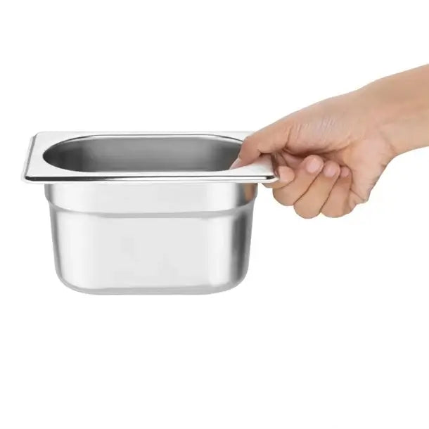 Stainless Steel Gastronorm Pan GN 1/9 Depth 100mm Set with Lids (Pack of 6)