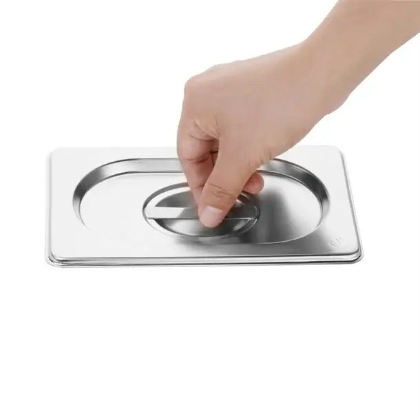 Stainless Steel Gastronorm Pan GN 1/9 Depth 100mm Set with Lids (Pack of 6)