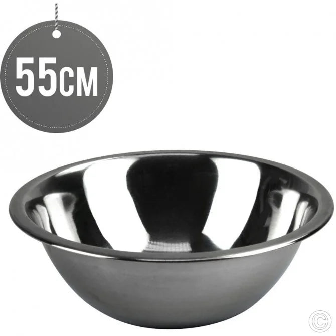 Stainless Steel Deep Mixing Bowl 55cm