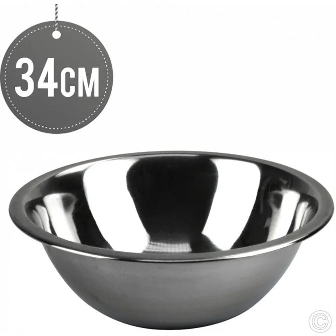 KRD Stainless Steel Deep Mixing Bowl 34cm Ashley Cook