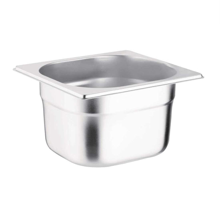 Stainless Steel Gastronorm Pan GN 1/6 Depth 100mm Set with Lids (Pack of 4)