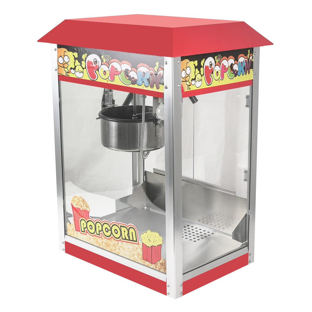 KRD Commercial Tabletop Electric popcorn machine 1400KW KRP-6B with stainless steel finish for efficient popcorn service.