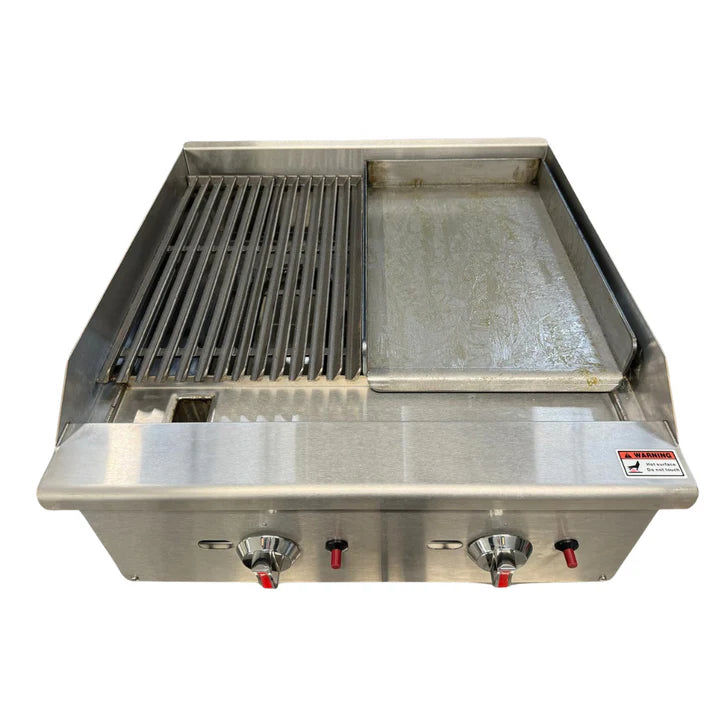 Professional Natural Gas Chargrill 2 burners 15kW ECB24SX 60cm Dual Control