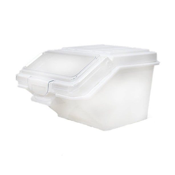 KRD Polypropylene Ingredient Bin Transparent lid 10 Litre for storing dried ingredients in commercial kitchens.