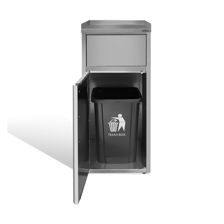 KRD Commercial Waste Bin Cabinet Stainless Steel Work Table 502x532x1226mm AER55