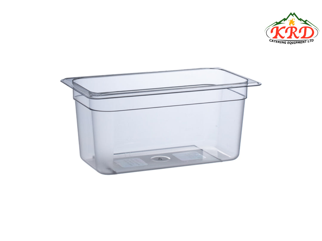 KRD Essentials Polypropylene 1/3 Gastronorm Pan 150mm for safe and hygienic food storage.