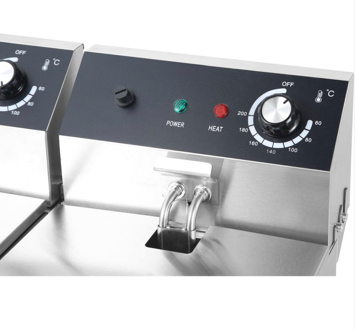 KRD Commercial Fryer Double Electric 2x6 litre 5kW Countertop