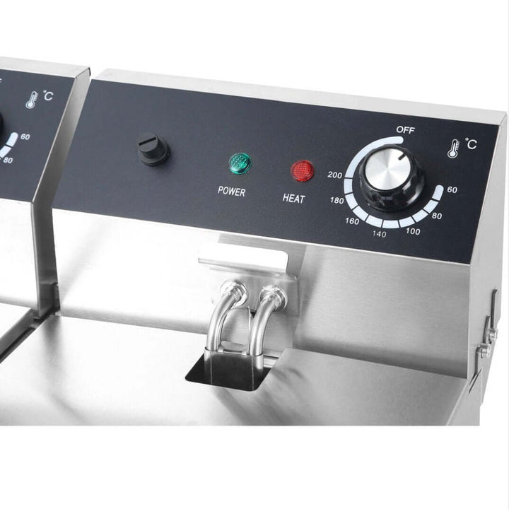 KRD Commercial Fryer Double Electric 2x6 litre 5kW Countertop