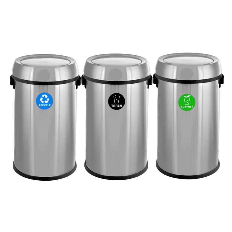 KRD 60 Litre Round Touch Top Bin Swing Stainless Steel