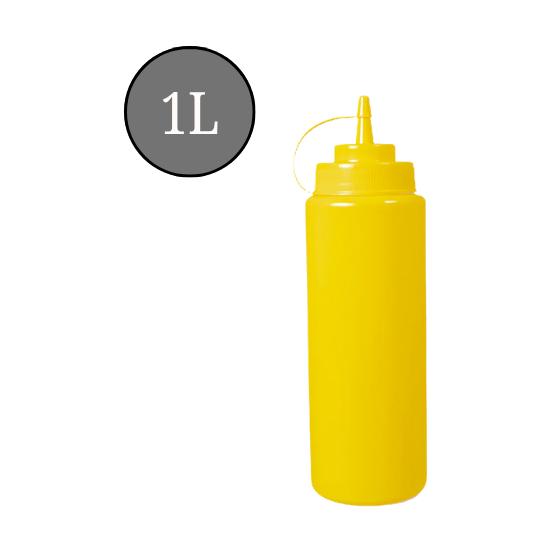 KRD Yellow Squeeze Sauce Bottles 1000ml Pack of 6 KBY1000