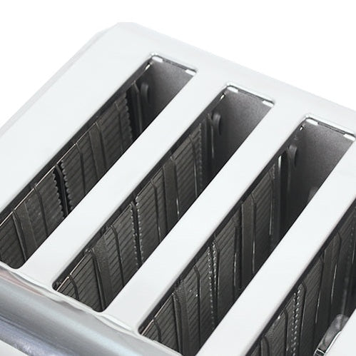 Top view of KRD Commercial Six-slice Electric Toaster 3kw KR-6BATS, featuring wide slots for various bread types in commercial catering equipment.